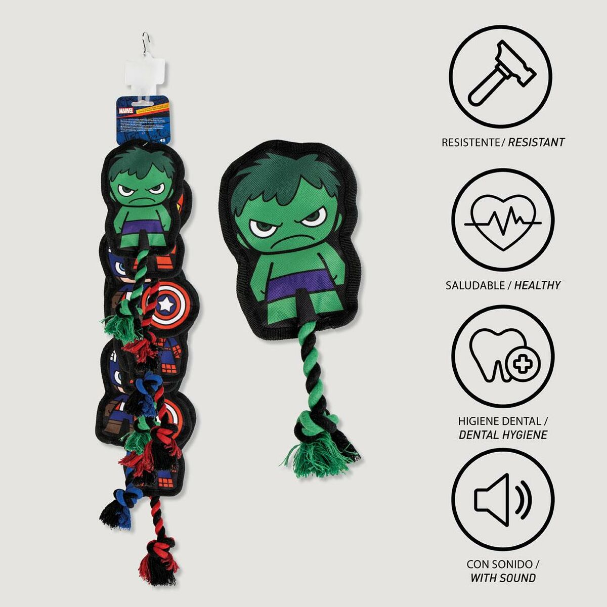 Dog toy Marvel Yellow Polyester Cotton